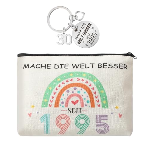 dusaniyali 30 Geburtstag Frauen 30. Geburtstag Kosmetiktasche für Frauen Schlüsselanhänger Geschenke zum 30 Geburtstag Frau Geburtstagsgeschenk für Damen Ehefrau Mutter Tante Lehrer Kollege von dusaniyali