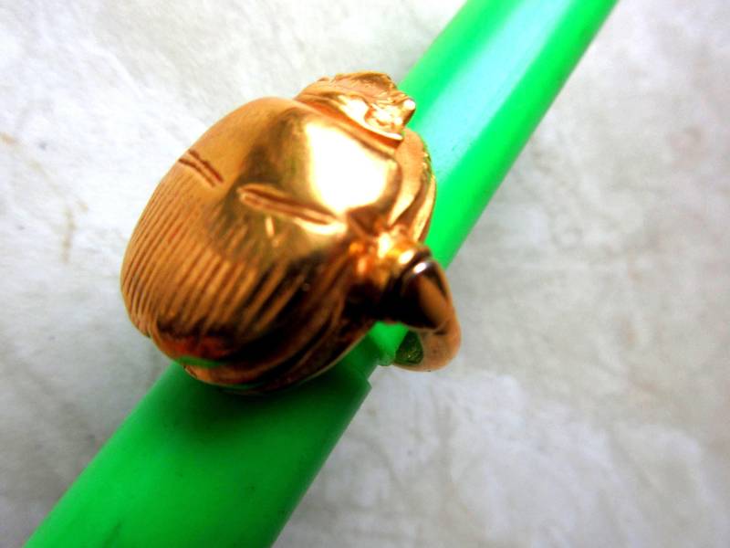 Ring Ägypten König Tutanchamun Drehring - 1976 Skarabäus Siegelring Ungetragen Berlin von dutchclocks