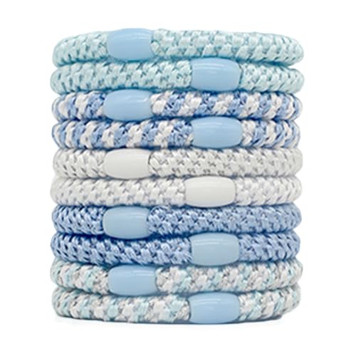 dwxnauixl 10 Stück verstellbare elastische Haargummis, übergroße Haargummis für Damen, Polyester, Rips Krawatte, Haargummis, Pferdeschwanz Halter, Haar Nats, B von dwxnauixl