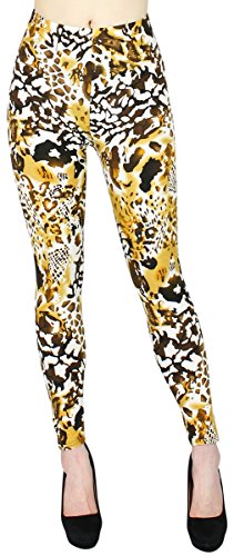 Animal Print Leggings Damen weiche Leggings in Tiger Leopard Muster - JL144 (JL148-Tiger1) von dy_mode