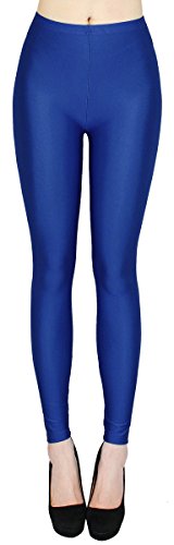 dy_mode Glanz Leggings Damen Bunte Tanz Leggings glänzende Leggins Shiny One Size - JL116 (One Size - geeignet für Gr.36-38, JL116-Tiefblau) von dy_mode