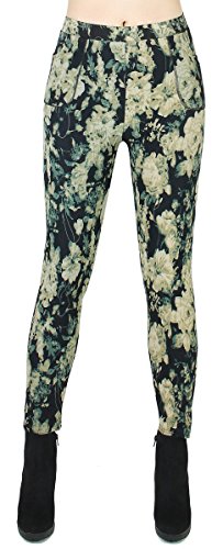 dy_mode Thermo Hose Damen Warme Winter Leggings mit Innenfutter und Vordertaschen - M/L/XL- WL059-64 (WL070-VintageRose, 40/L) von dy_mode