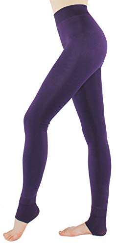 dy_mode Thermo Leggings Damen Winter Leggings Gefütterte Thermoleggins - WL090 (36-38, Wl090-lila) von dy_mode