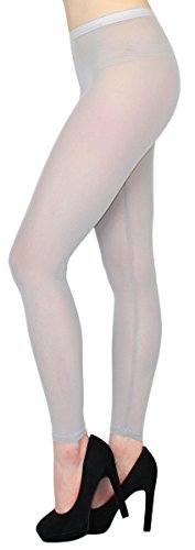 dy_mode Transparente Leggings in Sommerfarben/Durchsichtige Netz Leggings Strumpfhose - elastisch One Size 36 bis 42 - YLG114 (YLG114-Hellgrau) von dy_mode