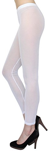 dy_mode Transparente Leggings in Sommerfarben/Durchsichtige Netz Leggings Strumpfhose - elastisch One Size 36 bis 42 - YLG114 (YLG114-White) von dy_mode