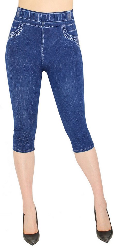 dy_mode 3/4-Leggings Capri Jeggings Damen 3/4 Leggings High Waist Sommerleggings mit elastischem Bund von dy_mode