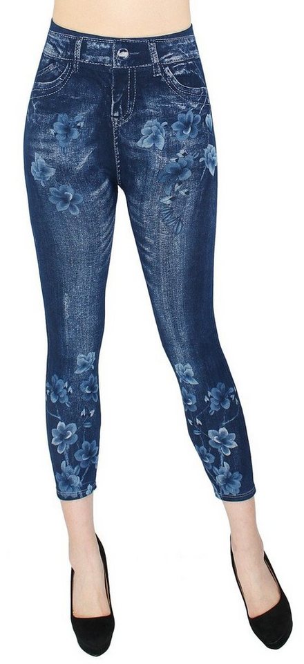 dy_mode 7/8-Jeggings Damen 7/8 Leggings Jeans Optik Capri Jeggings Sommer Jeggins mit elastischem Bund von dy_mode