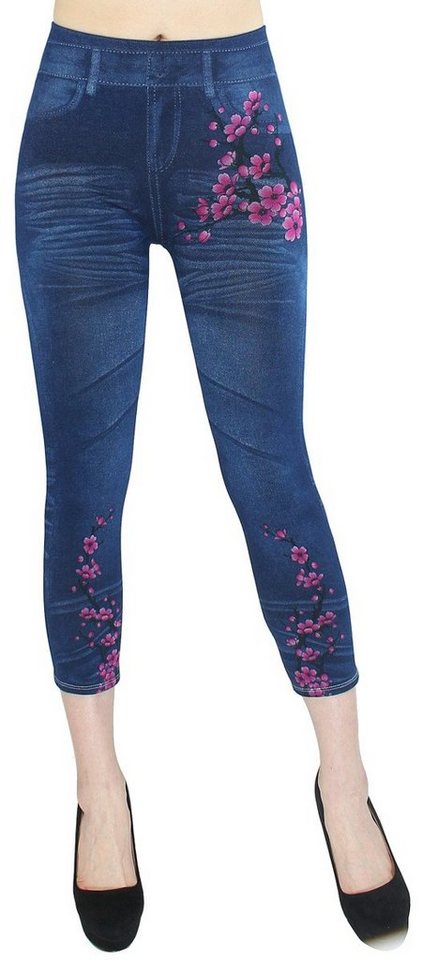dy_mode 7/8-Jeggings Damen 7/8 Leggings Jeans Optik Capri Jeggings Sommer Jeggins mit elastischem Bund von dy_mode