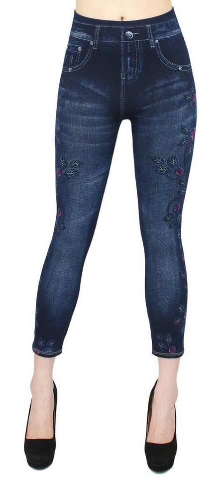 dy_mode 7/8-Jeggings Damen Capri Jeggings 7/8 Leggings Jeans Optik Sommer Jeggins mit elastischem Bund von dy_mode