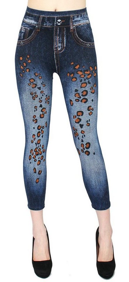 dy_mode 7/8-Jeggings Damen Capri Jeggings 7/8 Leggings Jeans Optik Sommer Jeggins mit elastischem Bund von dy_mode