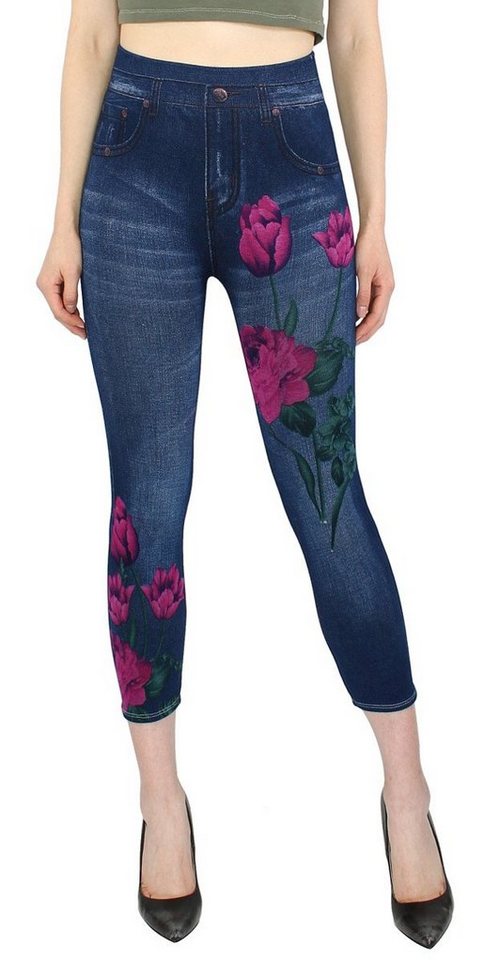 dy_mode 7/8-Jeggings Damen Capri Jeggings 7/8 Leggings Jeans Optik Sommer Jeggins mit elastischem Bund von dy_mode