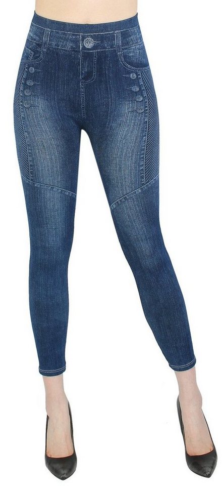 dy_mode 7/8-Jeggings Damen Capri Jeggings 7/8 Leggings Jeans Optik Sommer Jeggins mit elastischem Bund von dy_mode