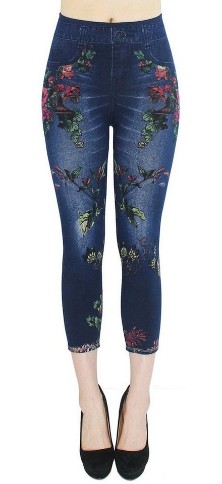 dy_mode 7/8-Jeggings Damen Capri Jeggings 7/8 Leggings Jeans Optik Sommer Jeggins mit elastischem Bund von dy_mode