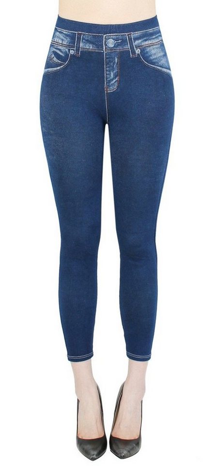 dy_mode 7/8-Jeggings Damen Capri Jeggings 7/8 Leggings Jeans Optik Sommer Jeggins mit elastischem Bund von dy_mode