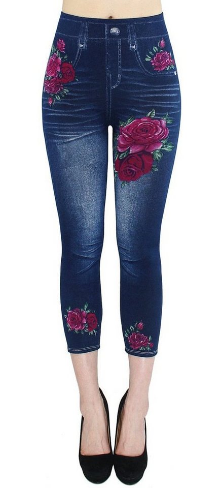 dy_mode 7/8-Jeggings Damen Capri Jeggings 7/8 Leggings Jeans Optik Sommer Jeggins mit elastischem Bund von dy_mode