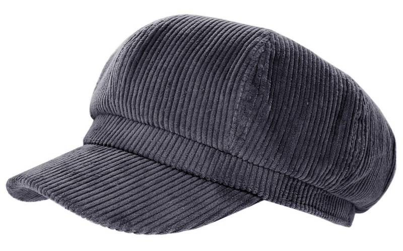 dy_mode Ballonmütze Damen Cordmütze / Ballonmütze mit Schirm Herbst-Winter unifarben in Unifarbe von dy_mode