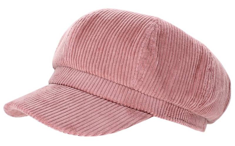 dy_mode Ballonmütze Damen Cordmütze / Ballonmütze mit Schirm Herbst-Winter unifarben in Unifarbe von dy_mode