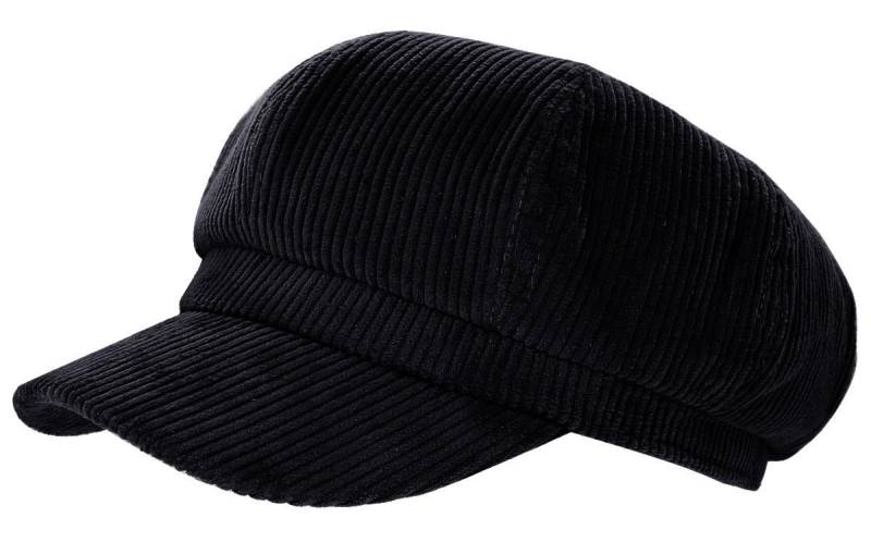 dy_mode Ballonmütze Damen Cordmütze / Ballonmütze mit Schirm Herbst-Winter unifarben in Unifarbe von dy_mode