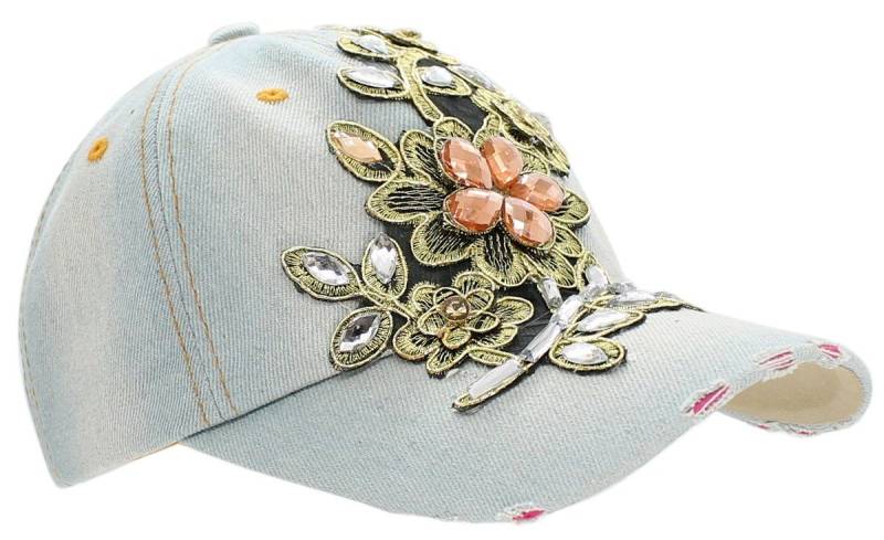dy_mode Baseball Cap Damen Baseball Cap mit Strasssteinen Kappe Schirmmütze mit Glitzer One Size von dy_mode