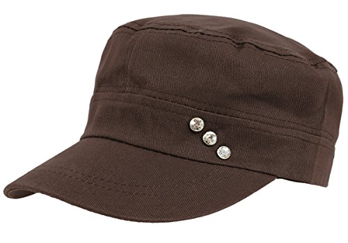 dy_mode Baseball Cap Damen Kappe Schirmmütze Mütze Kappe Military Style - K006 (K006-Braun) von dy_mode