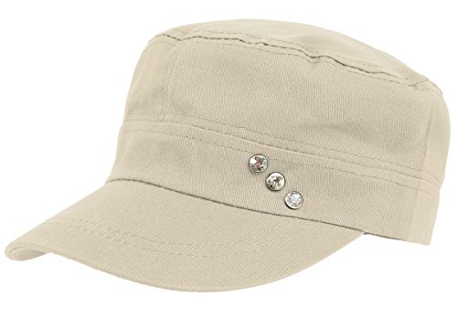 dy_mode Baseball Cap Damen Kappe Schirmmütze Mütze Kappe Military Style - K006 (K006-Hellbeige) von dy_mode