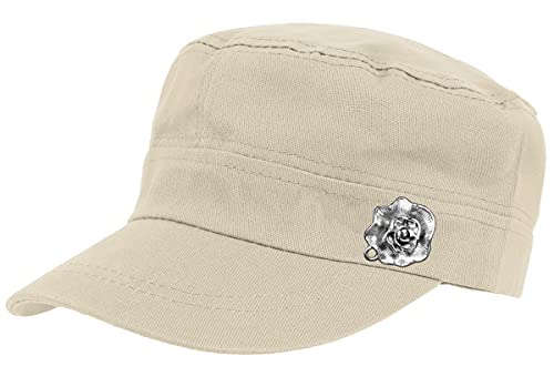 dy_mode Baseball Cap Damen Kappe Schirmmütze Mütze Kappe Military Style mit Blumen Deko - K007 (K007Silber-Hellbeige) von dy_mode