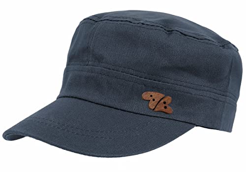 dy_mode Baseball Cap Damen Kappe Schirmmütze Mütze Kappe Military Style mit Herz Holzknopf - K008 (K008-Dunkelblaugrau) von dy_mode