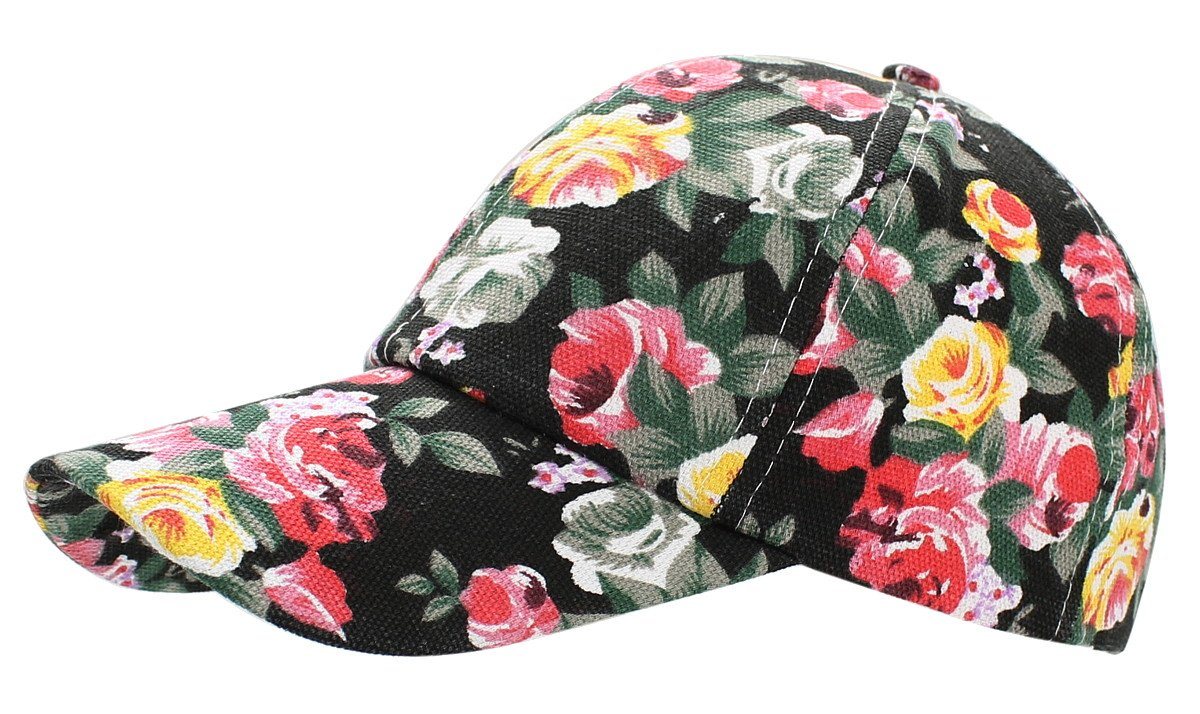 dy_mode Baseball Cap Sommerliche Damen Baseballkappe Frauen Schirmmütze Kappe Geblümt Geblümt von dy_mode