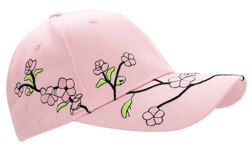 dy_mode Baseball Cap Sommerliche Damen Baseballkappe Frauen Schirmmütze Kappe Geblümt mit Schnalle-Verschluss von dy_mode