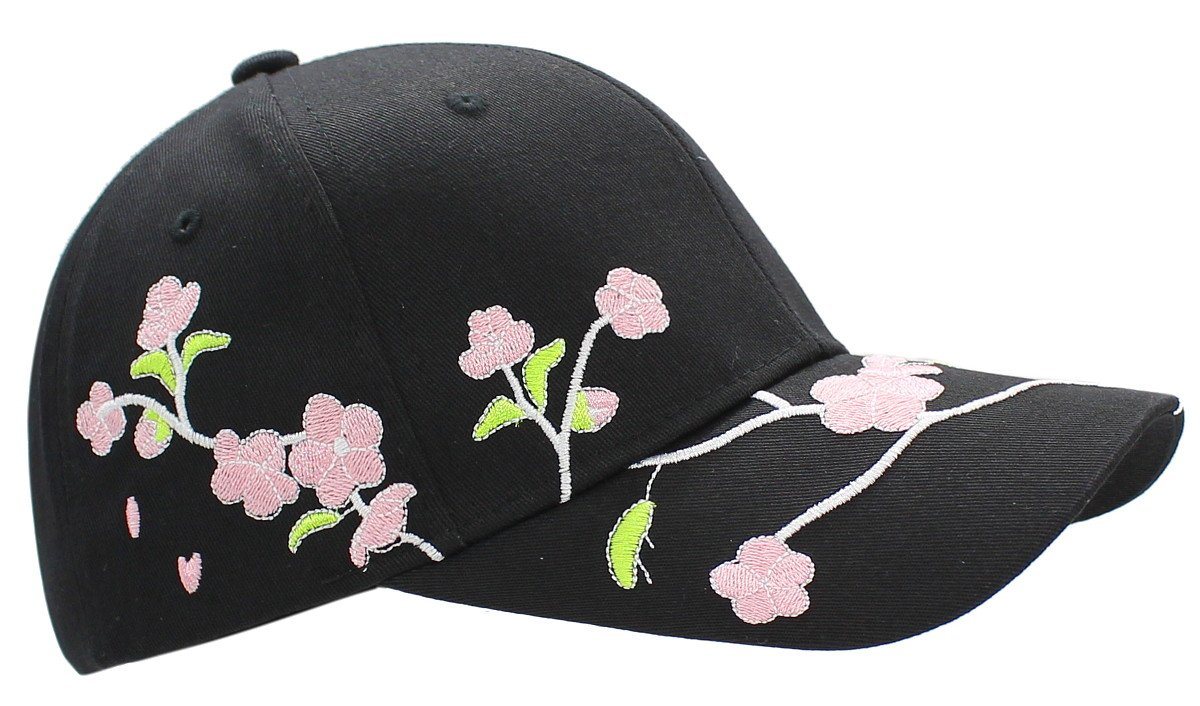 dy_mode Baseball Cap Sommerliche Damen Baseballkappe Frauen Schirmmütze Kappe Geblümt mit Schnalle-Verschluss von dy_mode