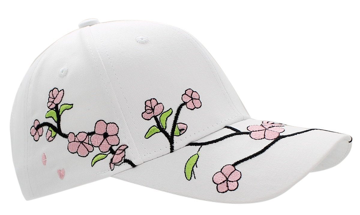 dy_mode Baseball Cap Sommerliche Damen Baseballkappe Frauen Schirmmütze Kappe Geblümt mit Schnalle-Verschluss von dy_mode