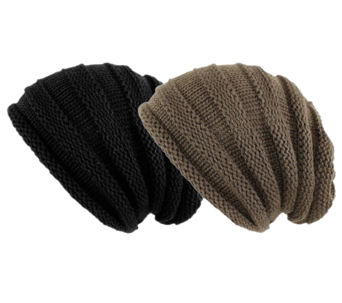 dy_mode Beanie Strickmütze Herren Strick Beanie Damen Mütze 2er Set Strickbeanie (2er Set) Unifarben von dy_mode