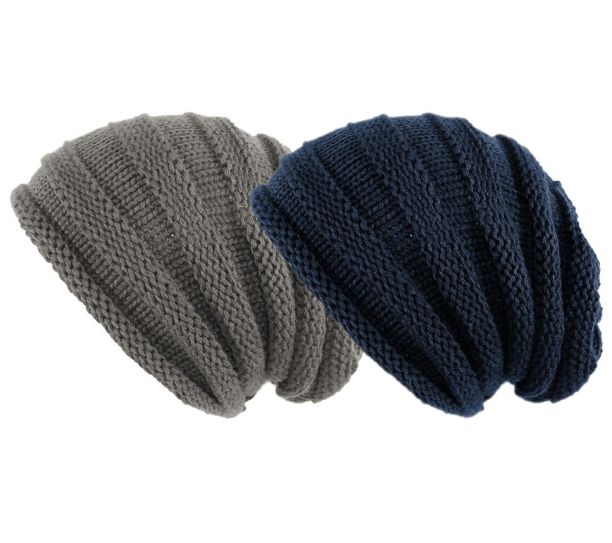 dy_mode Beanie Strickmütze Herren Strick Beanie Damen Mütze 2er Set Strickbeanie (2er Set) Unifarben von dy_mode