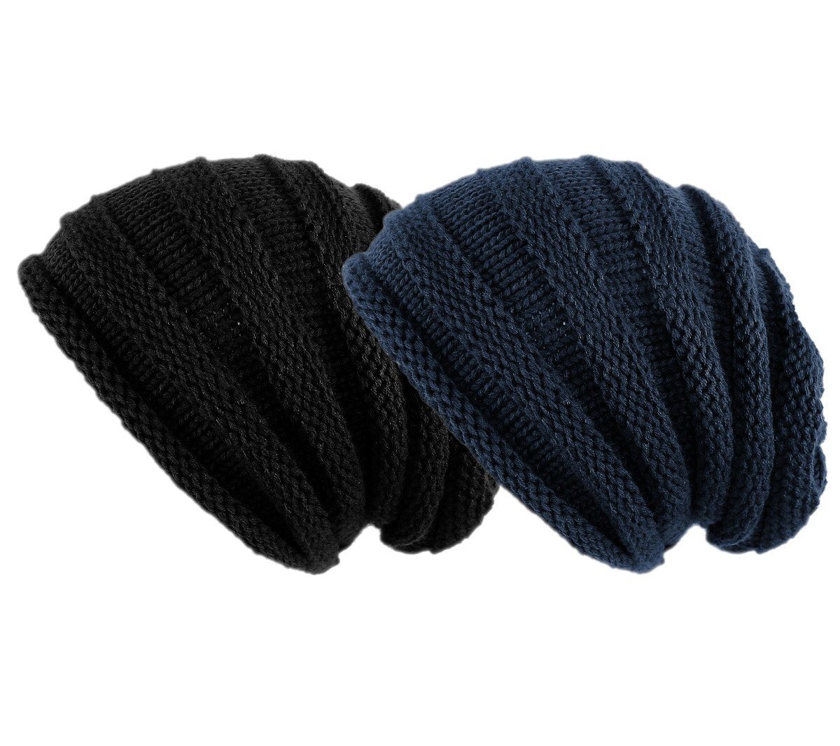 dy_mode Beanie Strickmütze Herren Strick Beanie Damen Mütze 2er Set Strickbeanie (2er Set) Unifarben von dy_mode