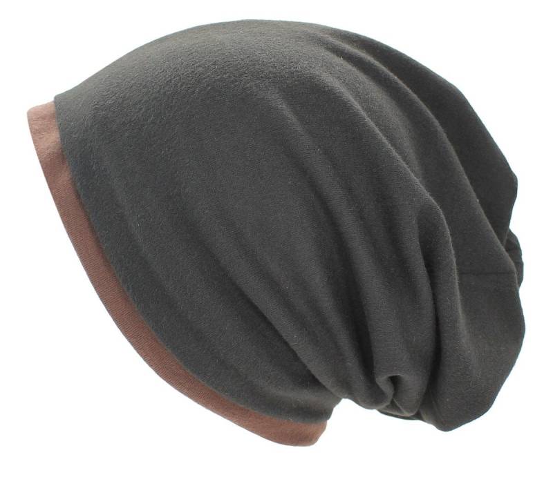 dy_mode Beanie Unisex Beanie Mütze Zweifarbige Damen Slouch Longbeanie Herren Duo Farben von dy_mode