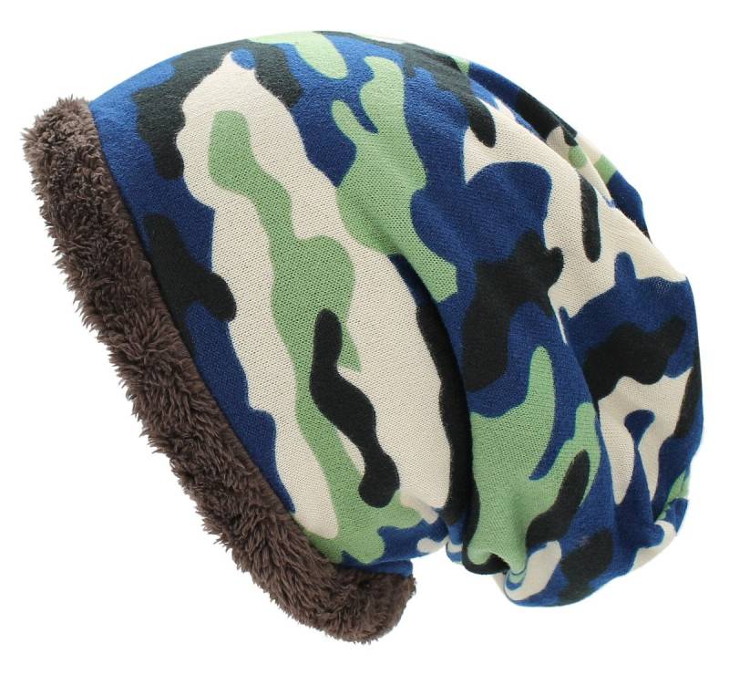 dy_mode Beanie Unisex Beanie Mütze mit Innenfutter in Camouflage Army Muster mit Innenfutter von dy_mode