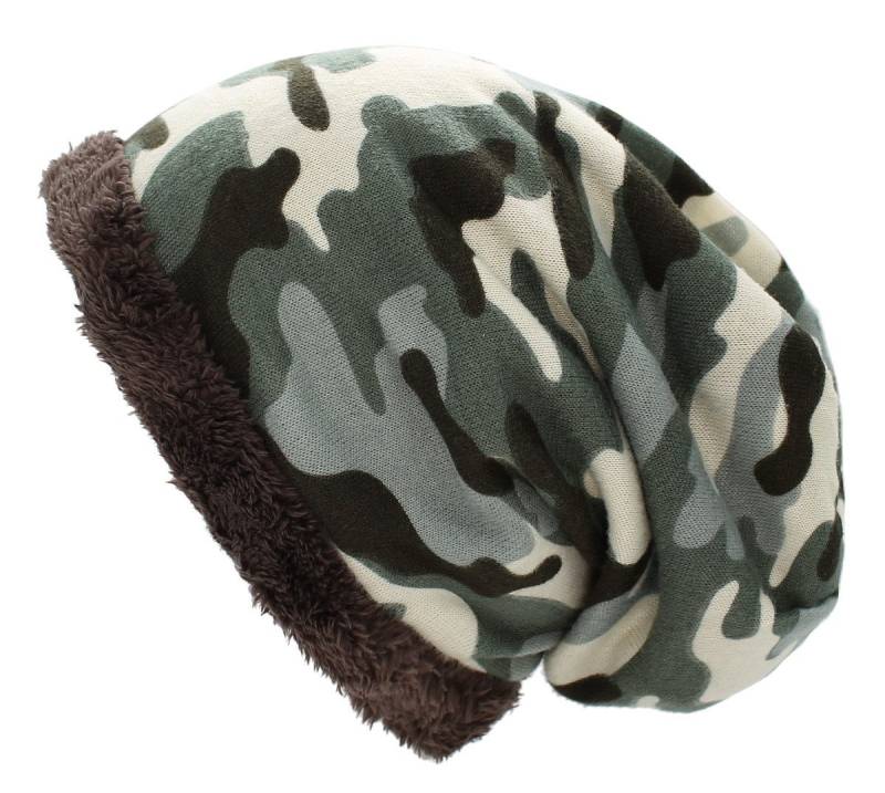 dy_mode Beanie Unisex Beanie Mütze mit Innenfutter in Camouflage Army Muster mit Innenfutter von dy_mode