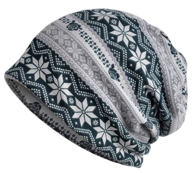 dy_mode Beanie Unisex Mütze Beanie Norwegermuster Slouch Longbeanie weich und leicht von dy_mode