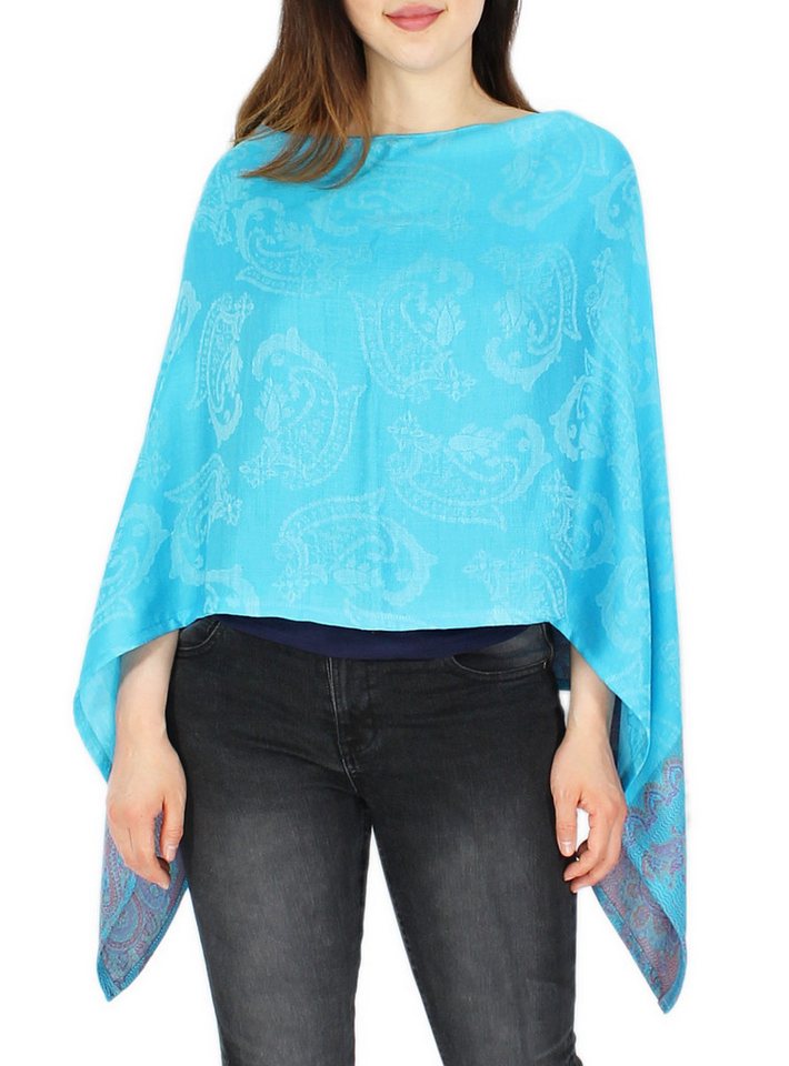 dy_mode Blusenponcho Damen Sommerponcho Weicher Überwurf Blusenponcho Tunika Cape vielseitig tragbar von dy_mode