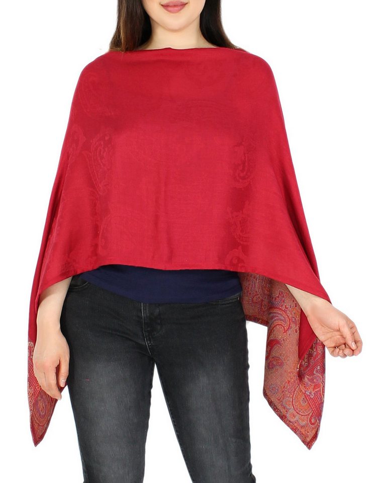 dy_mode Blusenponcho Damen Sommerponcho Weicher Überwurf Blusenponcho Tunika Cape vielseitig tragbar von dy_mode