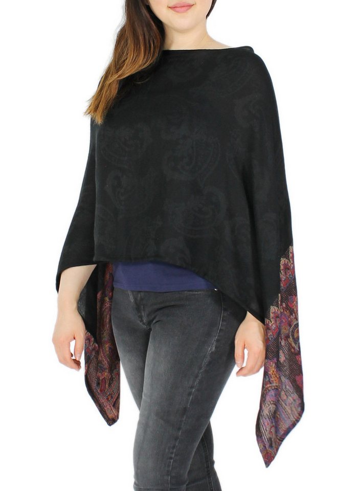 dy_mode Blusenponcho Damen Sommerponcho Weicher Überwurf Blusenponcho Tunika Cape vielseitig tragbar von dy_mode