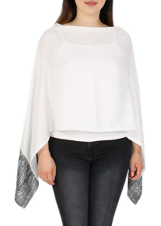 dy_mode Blusenponcho Damen Sommerponcho Weicher Überwurf Blusenponcho Tunika Cape vielseitig tragbar von dy_mode