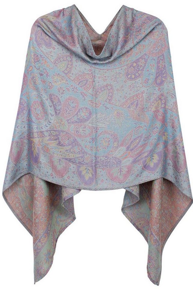 dy_mode Blusenponcho Paisley Muster Damen Poncho Leichtes Cape Bunter Blusenponcho Paisley Muster von dy_mode