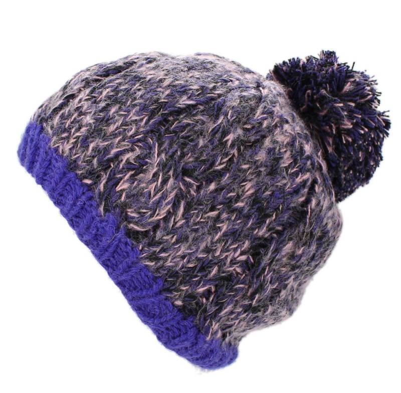 dy_mode Bommelmütze Strickmütze Damen – Bommelmütze Bunte Winter Mütze ohne Futter mit Bommel von dy_mode