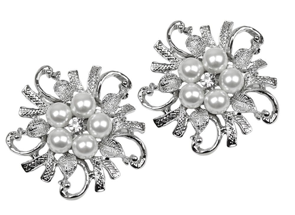 dy_mode Broschen Set Damen Brosche in Blumenkranz Form mit Kunststoffperlen (2er Pack), 2er Pack von dy_mode