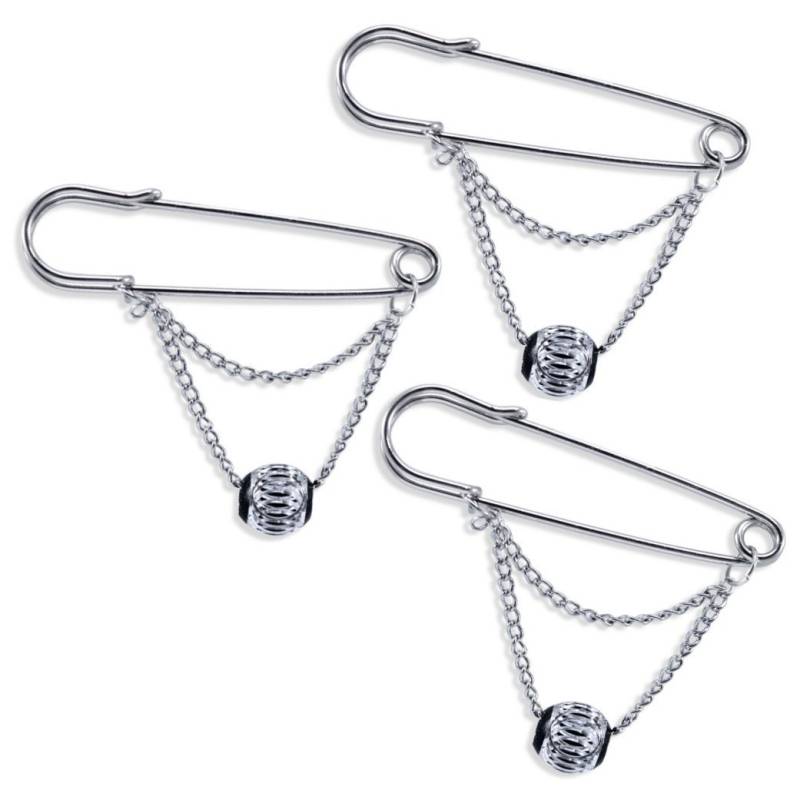dy_mode Broschen Set Große Brosche Anstecknadel mit Kugelanhänger - 3erPack (3er Pack), mit Kugelanhänger von dy_mode