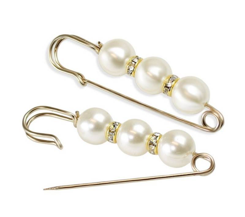 dy_mode Broschen Set Großer Brosche Anstecknadel mit Kunststoffperlen & Strass Steinchen (2er Pack), in 2er Pack von dy_mode
