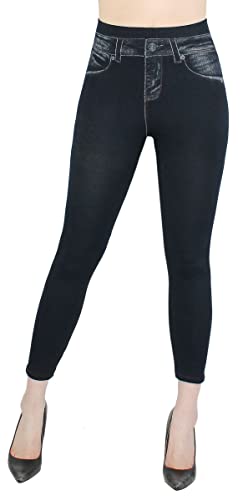 dy_mode Capri Leggings Damen 7/8 Jeggings Caprihose Sommer - 7LG510 (36-40, 7LG2022-014-Schwarz) von dy_mode