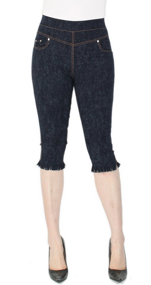 dy_mode Caprihose Damen Capri Hose mit Fransen – Bequeme 3/4-Sommerhose mit elastischem Bund, Middle Waist von dy_mode