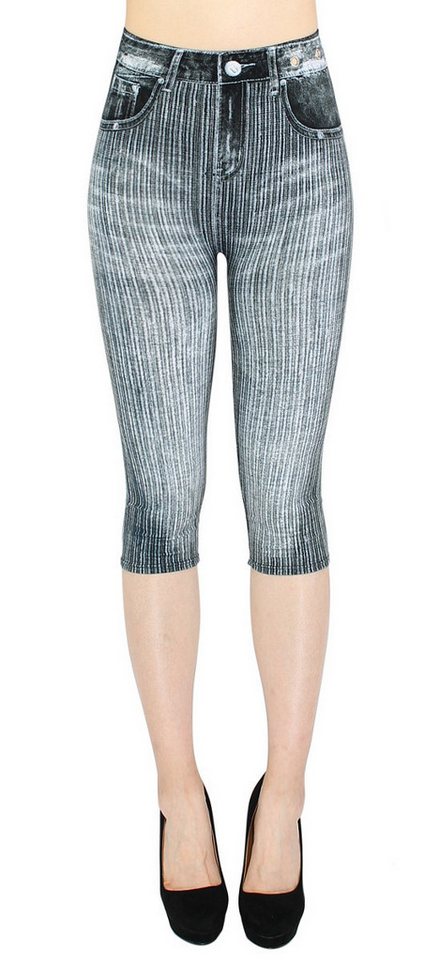 dy_mode Caprileggings Capri Jeggings Damen 3/4 Leggings High Waist Sommerleggings mit elastischem Bund von dy_mode